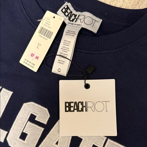 Beach Riot Tailgate Season Women's Sweatshirt - Navy and White - NWT - Picture 3 of 3